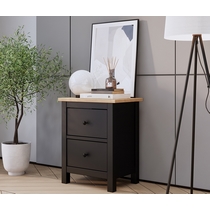 Комод Кымор 2 ящика 54х66х38 (черный, светло-коричневый)