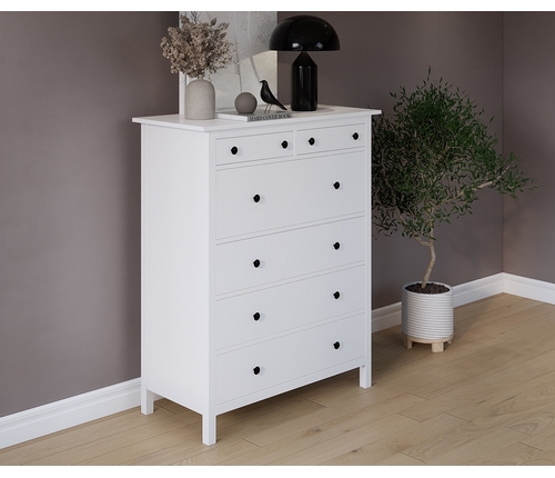 Комод Кымор 6 ящиков 108х131х50 (белый)