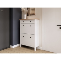 Тумба для обуви Кымор 89х127х30 (белый, светло-коричневый)