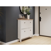 Тумба для обуви Кымор 106х101х22 (белый, светло-коричневый)