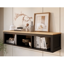 Полка навесная Кымор 183х34х37 (черный, светло-коричневый)