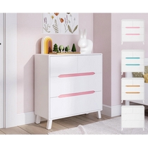 Комод Вальо 4 ящика 88х92х37 (белый, 4 цвета царги)