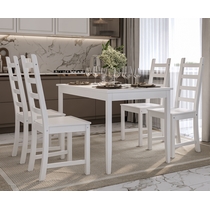 Обеденный комплект - стол Лым и 4 стула Ювсен (белый)