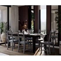 Обеденный комплект - стол Шань и 6 стульев Удора (черный, серый)