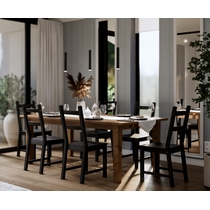 Обеденный комплект - стол Шань и 6 стульев Удора (коричневый, черный)