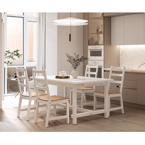 Обеденный комплект - стол Толысь и 4 стула Нонбург (белый, светло-коричневый)