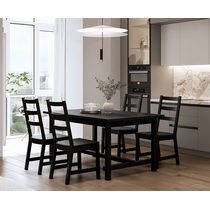 Обеденный комплект - стол Толысь и 4 стула Нонбург (черный)