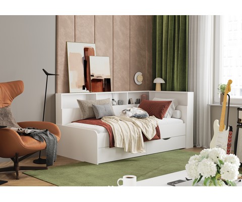 Кровать Юта 1,9 м (белый)