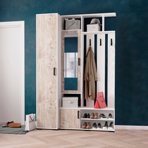 Прихожая Бриз центральная секция и пенал (белый, дуб юкон)