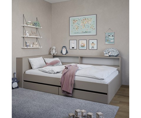 Кровать Ксения 120х200 с ящиками и головным блоком (кашемир)