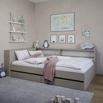 Кровать Ксения 120х200 с ящиками и прикроватным блоком (кашемир)
