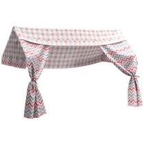 Балдахин для кровати-домика Соня (зигзаг коралловый/пряники коралловый)