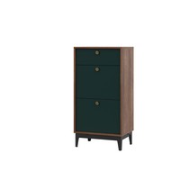 Комод КМ-4 BRASS (каштан арвадона, изумруд)