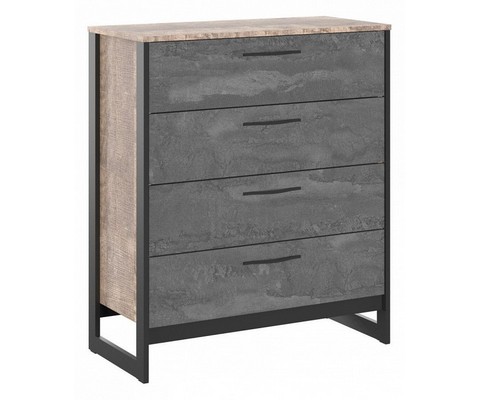 Комод Hugo (дуб гранж, черный)