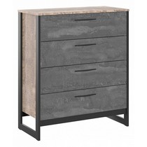 Комод Hugo (дуб гранж, черный)