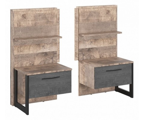 Тумбочка прикроватная Hugo (дуб гранж, черный)