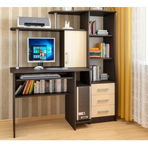 Стол компьютерный с пеналом и ящиками СК-28 (дуб венге/дуб молочный)