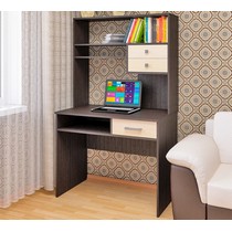 Стол компьютерный прямой с надстройкой СК-41 (дуб венге/дуб молочный)