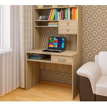 Стол компьютерный прямой с надстройкой СК-41 (дуб сонома)