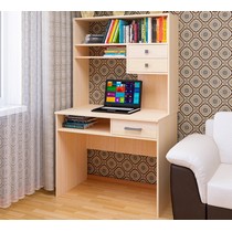 Стол компьютерный прямой с надстройкой СК-41 (дуб молочный)