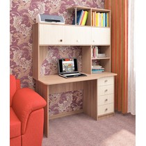 Стол компьютерный с надстройкой и ящиками СК-16 (ясень шимо темный/ясень шимо светлый)