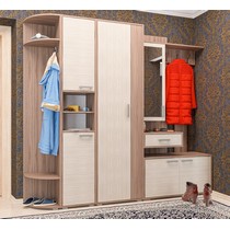 Прихожая модульная компактная Рассвет-18 (ясень шимо темный/ясень шимо светлый)