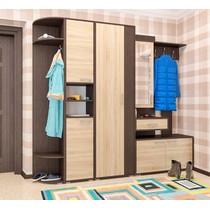 Прихожая модульная компактная Рассвет-18 (дуб венге/дуб сонома)