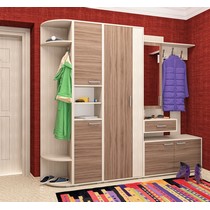 Прихожая модульная компактная Рассвет-18 (ясень шимо светлый/ясень шимо темный)