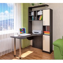 Стол компьютерный угловой с надстройкой и пеналом СК-14 (дуб венге/дуб молочный)
