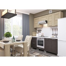 Готовая кухня модульная Монако 8 (ясень шимо светлый/дуб венге)