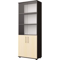 Шкаф для документов со стеклом А-13 (дуб венге/дуб молочный)