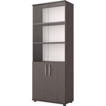 Шкаф для документов со стеклом А-13 (дуб венге)