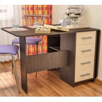 Стол раскладной с ящиками СТ-6 (дуб венге/дуб молочный)