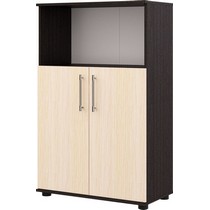 Шкаф для документов полузакрытый низкий А-29 (дуб венге/дуб молочный)