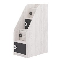 Лестница-комод с ящиками подставная для кроватей светлое дерево / антрацит