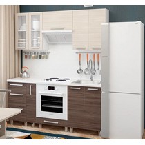 Модульная кухня Дельта-12 ясень шимо темный / светлый