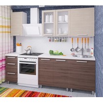 Модульная кухня Дельта-13 ясень шимо темный / светлый