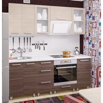 Модульная кухня Дельта-14 ясень шимо темный / светлый