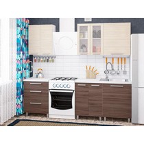 Модульная кухня Дельта-15 ясень шимо темный / светлый