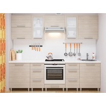 Модульная кухня Дельта-6 260 см ясень шимо светлый