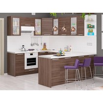 Модульная кухня Дельта-7 ясень шимо тёмный