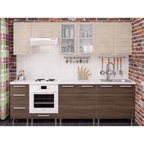 Модульная кухня Дельта-8 ясень шимо тёмный / светлый