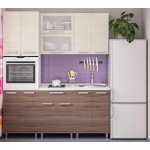 Модульная кухня Дельта-9 ясень шимо темный / светлый