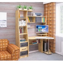 Стол компьютерный угловой СК-34 крафт золотой / антрацит