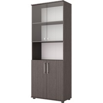 Шкаф офисный со стеклом А-18 (дуб венге)