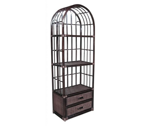 Этажерка 09-04 из натурального ротанга, цвет: темный коньяк