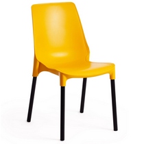 Стул GENIUS mod 75 пластик (желтый, черные ножки)