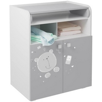 Комод для пеленания Polini kids French 1270 Teddy (бело-серый)