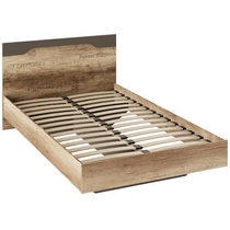 Кровать Пилигрим (1200) ТД-276.00.01 (каркас - дуб каньон светлый/фасад - фон серый)