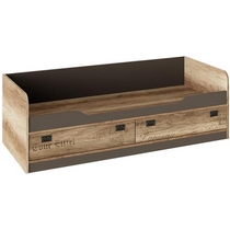 Кровать Пилигрим ТД-276.12.01 (каркас - дуб каньон светлый/фасад - фон серый)